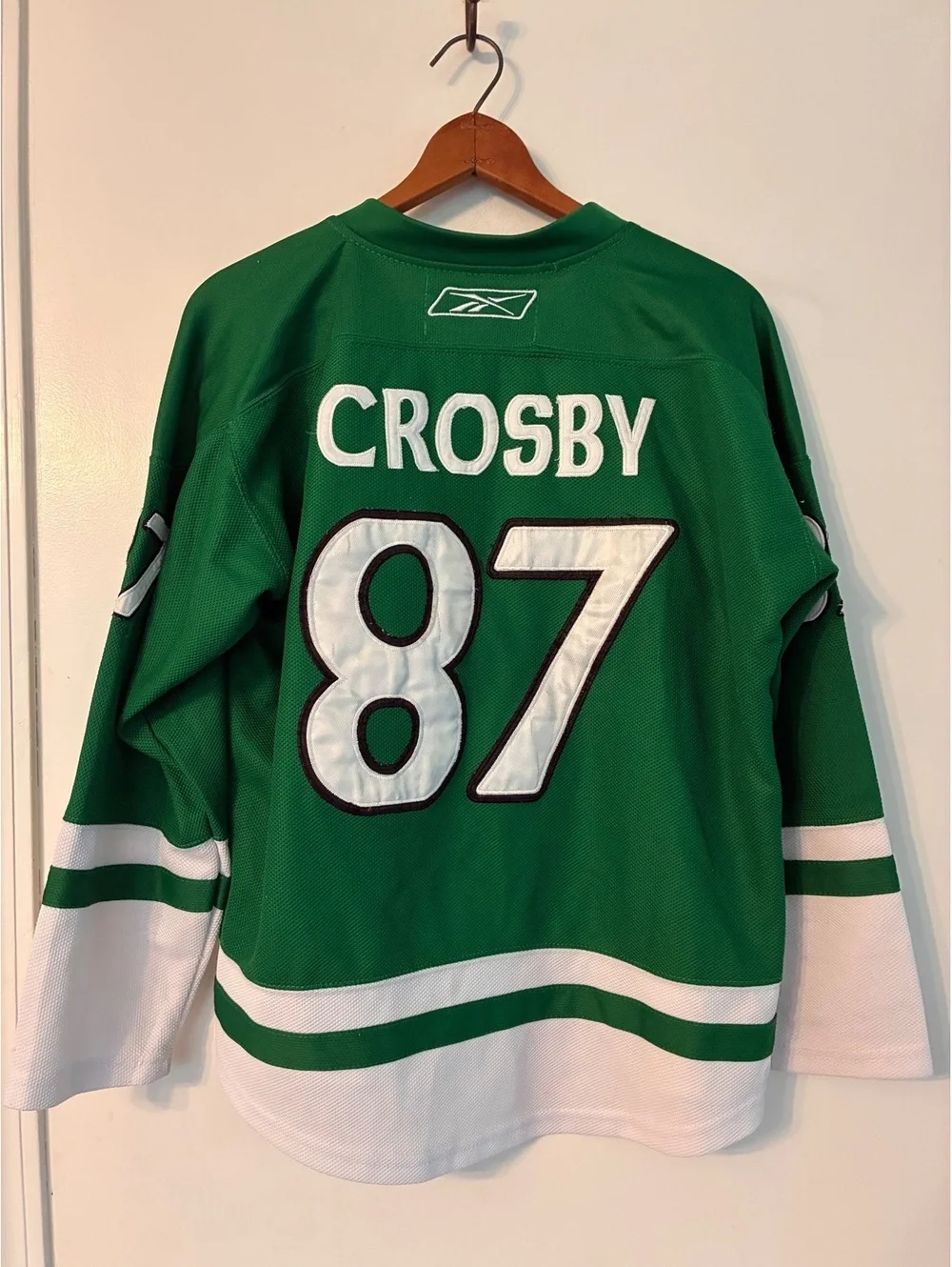 Sidney Crosby #87 Penguins Reebok Youth L/XL Green NHL Jersey